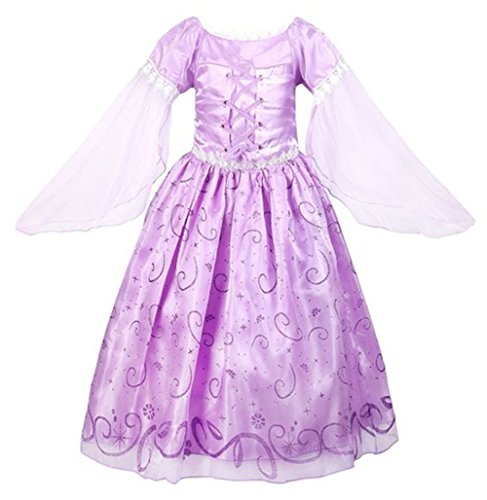 Acheter GenialES Enfant Fille Robe Déguisement de Princesse Costume Pourpre pour Anniversaire Carnaval Halloween Party Cosplay 2 à 7 ans chez AMAZON.FR