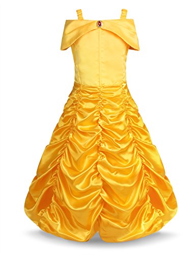 Acheter Freebily Enfant Fille Déguisement Carnaval Tenues La Belle et La Bête Bretelles Robe de Princesse Carnaval Cosplay Jupe Ruché Costume de Anniversaire Fête 18 Mois-10 Ans Jaune 7-8 Ans chez AMAZON.FR