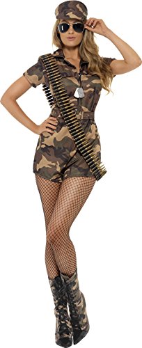 Acheter Smiffys 28864S Déguisement Femme Uniforme Militaire Sexy, Camouflage, Taille S chez AMAZON.FR