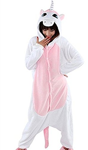 Acheter Moollyfox Adulte Unisexe Anime Animal Costume Cosplay Combinaison Pyjama Outfit Nuit Vêtements Onesie Fleece Halloween Costume Soirée de Déguisements ,Licorne Rose, Medium chez AMAZON.FR