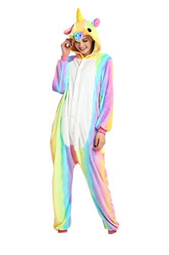 Acheter Tuopuda Pyjama Licorne Adulte Unisexe Kigurumi Combinaison Animaux Cosplay Costume Halloween Noel Party Soirée de Déguisement, Multicolore, L (168-177 cm Height) chez AMAZON.FR