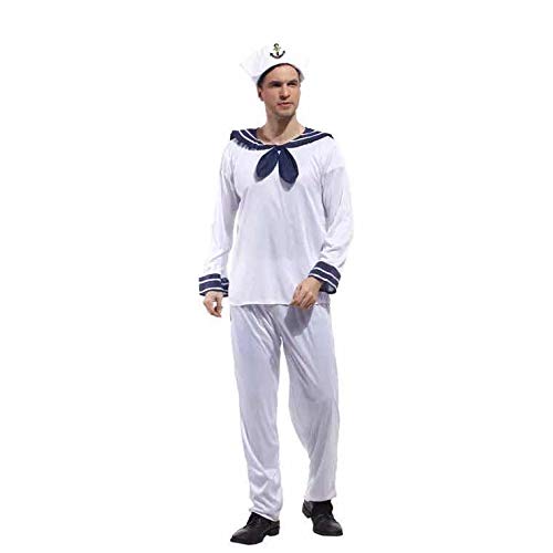 Acheter thematys® Costume de Capitaine Marin Blanc-Bleu - Costume pour Adulte - Parfait pour Le Carnaval - Taille 170-185cm chez AMAZON.FR