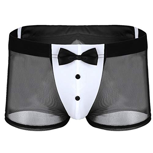 Acheter iixpin Caleçon Boxer Homme Transparent Sexy Jeu de Rôle sous-vêtement en Maille Erotique Cosplay Majordome Serveur Waiter Sexe Halloween Déguisement Carnaval Taille M-XXL Noir 2X-Large chez AMAZON.FR