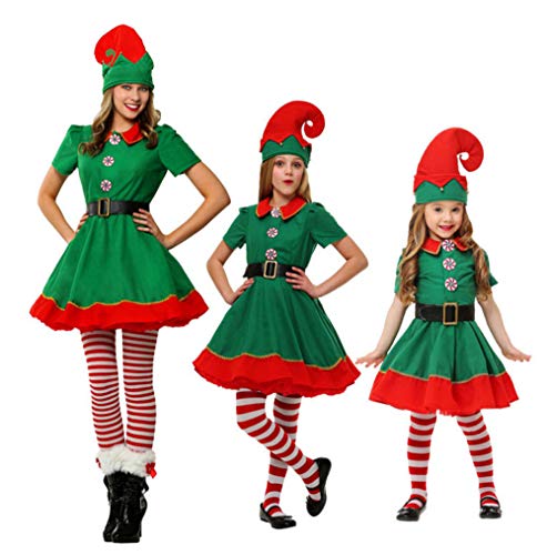 Acheter JOMA E-Shop Femme Fille Elfe de Noël Costume, Chapeau, Chaussettes et Ceinture de Poignet chez AMAZON.FR