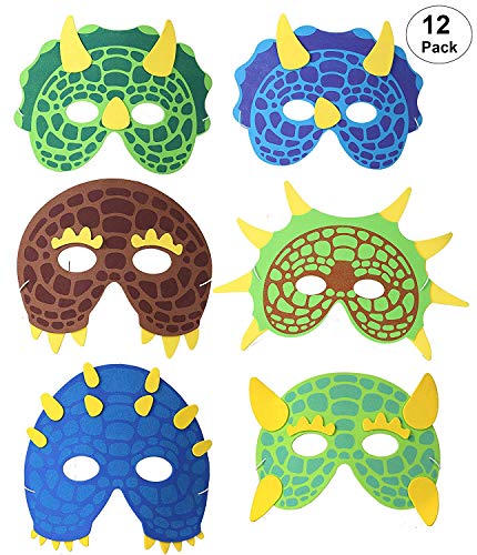 Acheter OOTSR 12pcs Masques De Dinosaure pour Enfants, Masques en Mousse Dinosaure Partie Fournitures pour Rôle Jouer Fête d'anniversaire Halloween Partie Sac de Remplissage chez AMAZON.FR