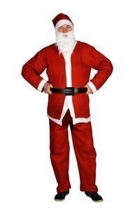 Acheter COSTUME DEGUISEMENT DE PERE NOEL COMPLET AVEC BARBE CEINTURE ET BONNET chez AMAZON.FR