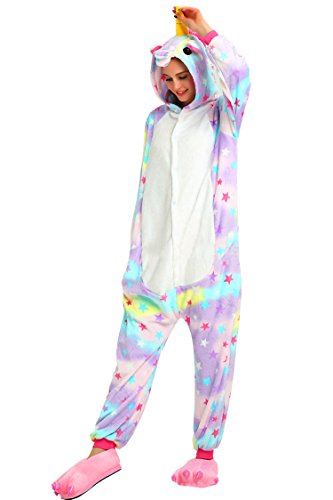 Acheter OKSakady Deguisement Combinaison Pijama Licorne Pyjama Adulte Enfant Unisexe Animaux Cosplay Costume Kigurumi Halloween Noel Party Soirée de Déguisement - étoile - Taille M (Height 160-169cm) chez AMAZON.FR