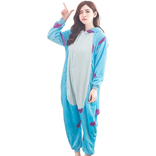 Acheter PADGENE Pyjama Animaux Cosplay Halloween Déguisement Adulte Femme Homme Unisexe, Bleu Monstre, Large chez AMAZON.FR