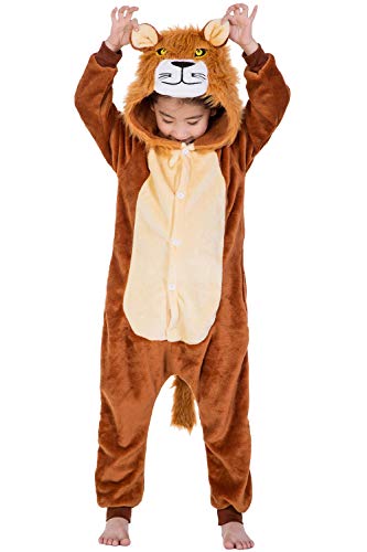 Acheter Dolamen Enfant Unisexe Kigurumi Combinaison Pyjama Onesies, Fille Garçon Fleece Anime Cosplay Halloween Noël Fête Costume Soirée de Déguisement Vêtement de Nuit (130-140CM (51