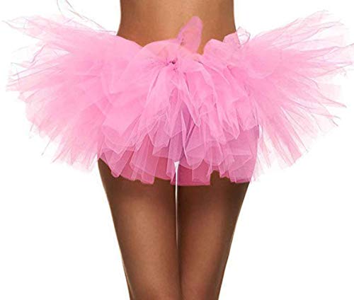 Acheter Ruiuzi Jupe Tutu pour Femme Adulte Classique élastique 4 Couches Tulle Jupe Tutu pour déguisement fête Halloween Dancing Taille Unique 5layed-Pink chez AMAZON.FR