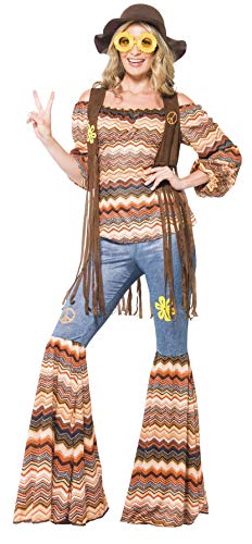 Acheter Smiffys 43856L Déguisement Femme Hippie Harmonie, Multicolore, Taille L chez AMAZON.FR