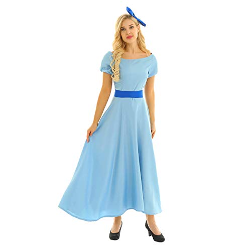 Acheter YOOJIA Femme Robe Longue Femme Robe Déguisement Princesse Robe de Soirée Maxi Robe d'Été Maternité Grossesse Manche Bouffante Taille Empire S-XXL Bleu Medium chez AMAZON.FR