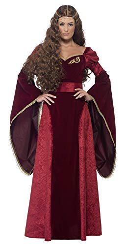 Acheter Smiffys Costume Deluxe de Reine Médiévale, Rouge, avec Robe, Ceinture et coiffe chez AMAZON.FR