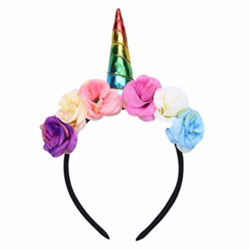 Acheter FEESHOW Enfant Licorne Serre-Tête à Fleurs Bandeau de Cheveux Fille Bébé Garçon Accessoire de Photographie Anniversaire Déguisement Halloween Coloré Taille unique chez AMAZON.FR