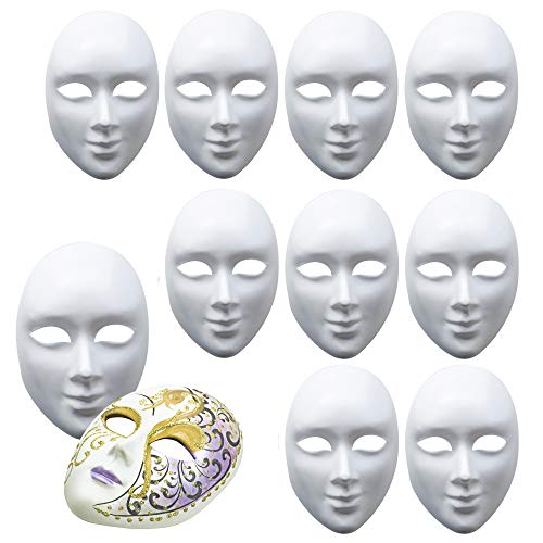 Acheter 10 Masques Blancs Intégraux - Unisexe - Masque pour Peindre, décorer et concevoir - Idéal pour Halloween, déguisements, DIY, Bricolage, créatif Libre Conception, Mascarade, carnavals etc. chez AMAZON.FR