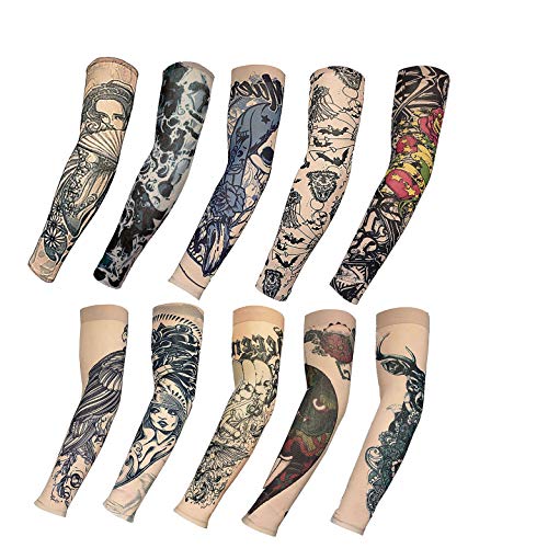 Acheter Manches de Tatouage temporaires Fausses manchons de bras pour hommes et femmes frais Déguisement de vêtements accessoires bras Bas nylon étirement de sublimation en nylon anti-UV manches de bras de pr chez AMAZON.FR