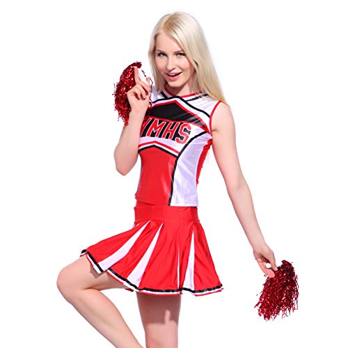 Acheter Gyratedream Dames Sexy Varsity Lycée Cheer Fille Sexy Costume De Pom-Pom Girl Uniforme Halloween Costume De Déguisement chez AMAZON.FR