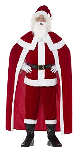 Acheter Smiffys Déguisement Père Noël Deluxe, rouge avec un pantalon, veste, cape, ceinture, cou chez AMAZON.FR