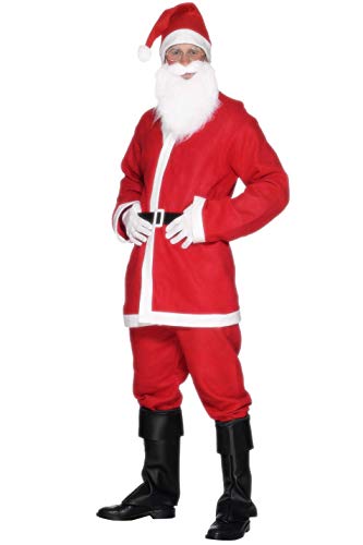 Acheter Smiffys Costume de Père Noël, Rouge, avec veste, pantalon, barbe, bonnet et ceinture chez AMAZON.FR
