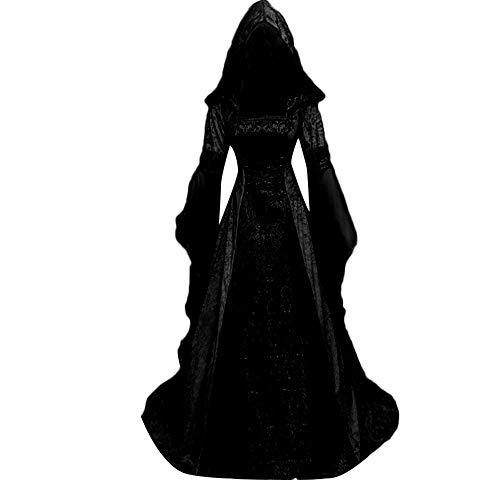 Acheter Millenniums Médiéval Déguisement Adulte Maxi Robe à Capuche Manches évasées Cosplay Vampire Sorcière Reine Costume pour Halloween Toussaint Carnaval Drame Fête Grande Taille S-5XL (Noir, L,38) chez AMAZON.FR