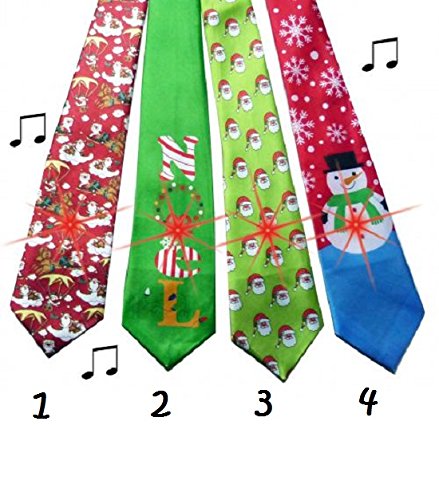 Acheter Cravate Musical et lumineuse de Noel Deguisement Fete - Modele 4 - Polyester - 299 chez AMAZON.FR