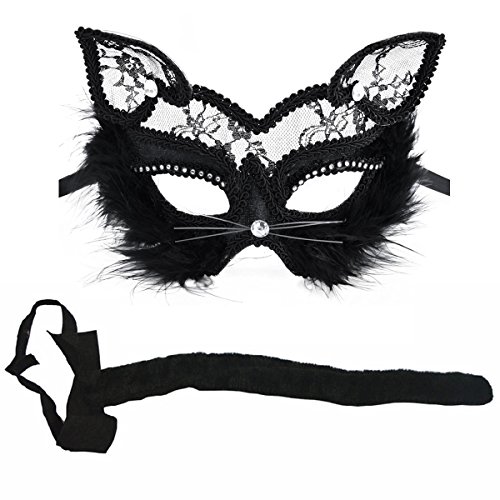 Acheter Bageek Cusfull Masque de Mascarade Sexy en Dentelle Masque de Chat Femme Masque Venitien pour Déguisements Soirée Halloween Noël Carnaval-Déesse chez AMAZON.FR