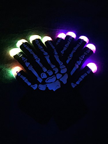 Acheter LED Rave Paire de Gants 6 mode Multi couleur clignotant Doigts Brillants Pour Deguisement Fête (Halloween et Noël) festival , Soirée, Concerts forme de squelette os chez AMAZON.FR