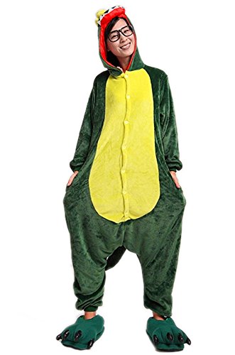 Acheter Moollyfox Adulte Unisexe Anime Animal Costume Cosplay Combinaison Pyjama Outfit Nuit Vêtements Onesie Fleece Halloween Costume Soirée de Déguisement (S, Dinosaure) chez AMAZON.FR