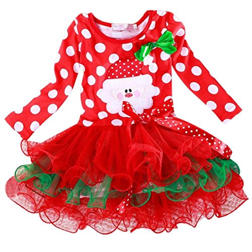 Acheter Girls Dress, Koly Nouvel An Robe à pois de Noël (90) chez AMAZON.FR