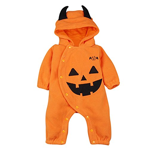 Acheter Le SSara Halloween citrouille Jumpsuit Hooded Noël barboteuse tenues (18-24 Mois) chez AMAZON.FR