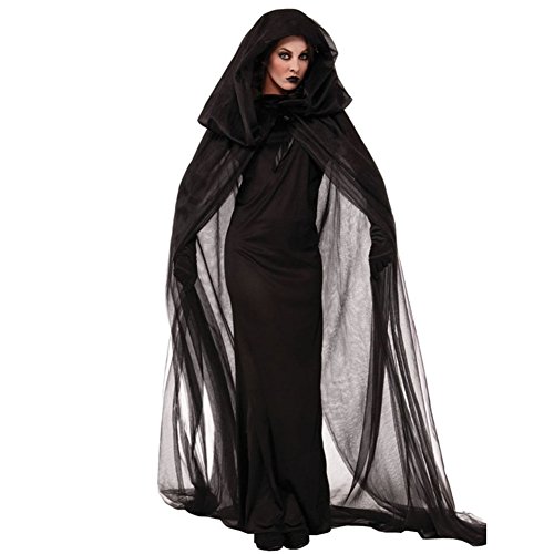 Acheter [Sorcière Anime Costume Halloween Deguisement] -- LATH.PIN Sorcière Robe Noir Anime Costume Fantaisie Deguisement Costume pour Noël Halloween Party (XXL) chez AMAZON.FR