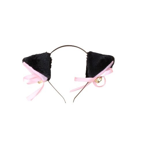 Acheter SODIAL (R) Bandeau a Oreilles de Chat avec Clochette pour Halloween Noel Cosplay Deguisement (Noir) chez AMAZON.FR