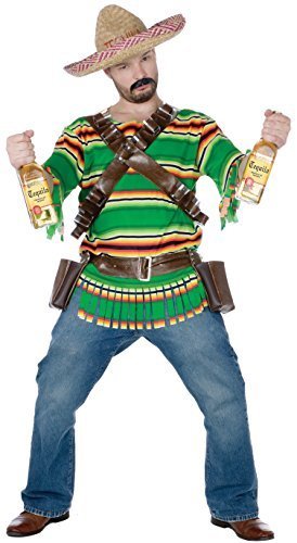 Acheter Hommes Mexicain Tequila Sombrero, Poncho, Bouteille Holster & Verres À Liqueur Far West Enterrement De Vie De Garçon Costume Déguisement - Homme, Multi, Taille Unique chez AMAZON.FR