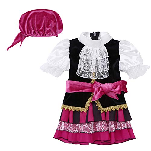 Acheter dPois 3PCS Bébé Enfant Fille Déguisement Pirate Costume Cosplay Halloween Robe de Princesse Soirée Mascarade Vêtements de Photographie Performance Tenue Carnaval 0-3 Ans Noir&Rose Vif 12-18 Mois chez AMAZON.FR