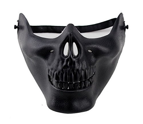 Acheter Bigood Halloween Masque Mask Horreur Carnaval Déguisement Crâne 18*13cm Noir chez AMAZON.FR