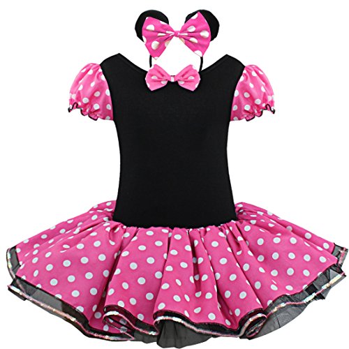 Acheter YiZYiF Minnie Déguisement Halloween Enfant bébé Costume avec Serré-tête Soirée (5-6 Ans, Rose vif) chez AMAZON.FR