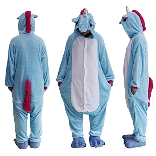 Acheter BS02/S LICORNE BLEU - Marque BLACK SUGAR Kigurimi Pyjama Grenouillère One Piece Licorne Bleue Pour Adulte Adolescent Unisexe Modèle Mixte En Peluche Très Doux - Taille S à XL - Très Confortable Déguisement Carnaval Cosplay Bonne Qualité Expédié depuis Paris. Livraison 48H (S (150-155cm)) chez AMAZON.FR