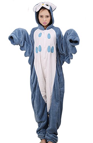 Acheter MoollyfoxAdulte Unisexe Anime Animal Costume Cosplay Combinaison Pyjama Outfit Nuit Vêtements Onesie Fleece Halloween Costume Soirée de Déguisement (M, Chouette) chez AMAZON.FR