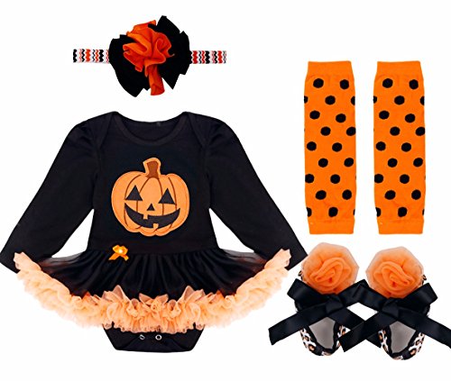 Acheter iEFiEL Déguisement Halloween Bébé Fille Ensembles (Barboteuse + Bandeau + Jambières + Chaussures) 0-12 Mois Noir Style 2 3-6 mois chez AMAZON.FR