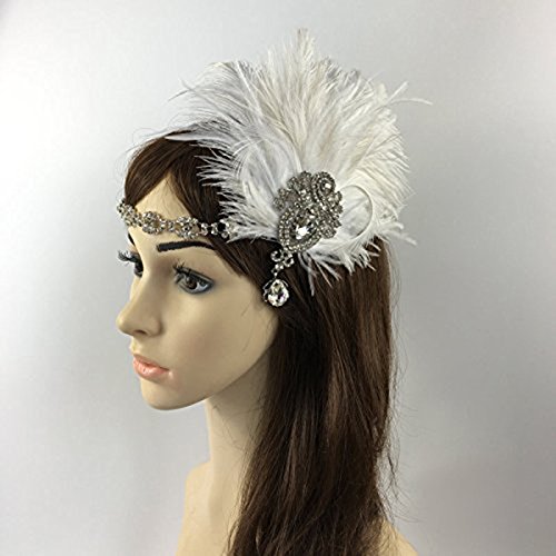 Acheter OULII Bandeau de plume de coiffes de mariées mariage Feather Vintage Fascinator casque Accessoires Déguisements Party Dress-up accessoires de mariage, cadeau de Noël chez AMAZON.FR