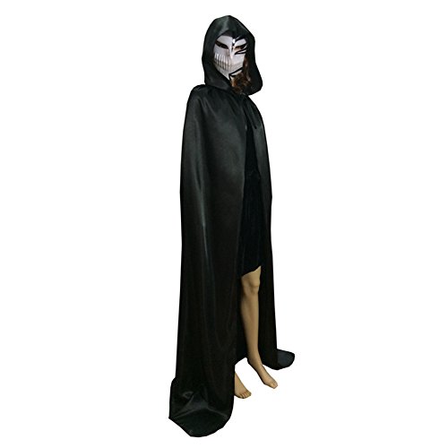 Acheter Seasofbeauty Cape à capuche Sorcier Adulte Unisexe Halloween Déguisement Noir S chez AMAZON.FR