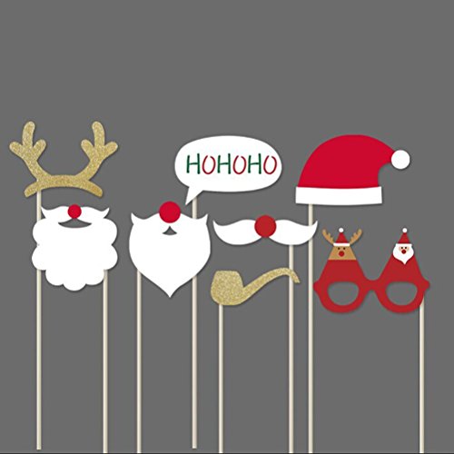 Acheter PIXNOR Accessoire Photo Booth Noël (lunettes Moustache Deer Horn Santa Hat) chez AMAZON.FR