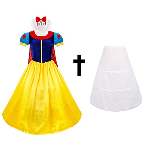 Acheter iEFiEL Costume Blanche Neige Déguisement Adulte Femme Robe Noël Cosplay S-XL Robe & Serré-tête & Jupon XL chez AMAZON.FR