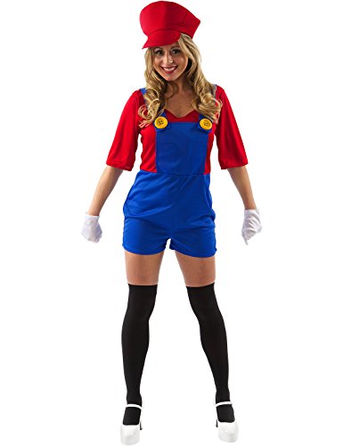 Acheter Adult Ladies Sexy Super Mario Bros Plumber Costume Fancy Dress Large chez AMAZON.FR