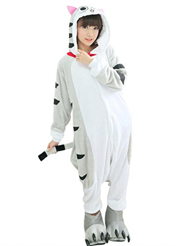 Acheter Moollyfox Kigurumi Pyjama Adulte Anime Costume Cosplay Vetements Halloween Animaux Onesie Deguisements XL Fromage Chat chez AMAZON.FR