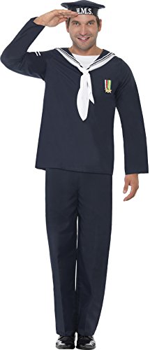 Acheter Smiffys Déguisement Homme Matelot, Chapeau, Haut et Pantalon, Wartime 40's, Serious Fun, Taille M, 22129 chez AMAZON.FR