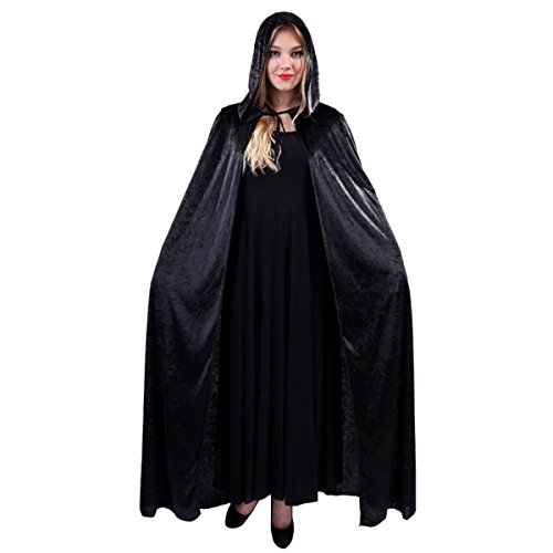 Acheter Sasairy Manteau Cape à Capuche Longue en velours Capuchon de Déguisement Unisexe Halloween Sorcier Cosplay Costumes Tenue Carnaval pour Homme Femme Noir chez AMAZON.FR