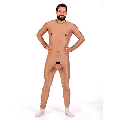 Acheter Adam Homme Nu Costume Fête Parfait pour Enterrement de Vie de Garçon 1 Pièce Combinaison Couleur Peau - M chez AMAZON.FR