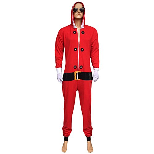 Acheter UNISEXE ADULTES HOMMES FEMME RED SANTA VERT ELFE PYJAMA COMBINAISON NOËL DÉGUISEMENT TOUT EN UN ROBE - Père Noël, S chez AMAZON.FR