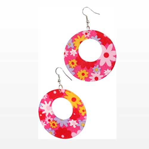 Acheter Boucles d'oreilles hippie années 70 bijoux Pendants oreilles Flower Power créoles à fleurs années 60 anneaux fleur bijou déguisement de carnaval accessoires femmes chez AMAZON.FR